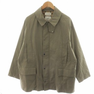 【中古】マーカウェア MARKA WARE WAYFARER COAT ステンカラーコート ミドル丈 裏地チェック コットン 1 S カーキ