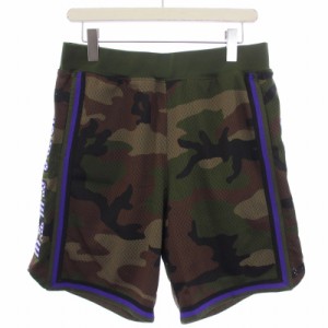 【中古】シュプリーム SUPREME 19SS rhinestone basketball short ショートパンツ ロゴ 迷彩 S 緑 メンズ