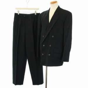 【中古】ケンゾー PARIS ヴィンテージ スーツ セットアップ 上下 テーラードジャケット ダブル パンツ 3 L 黒 メンズ