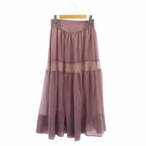 【中古】ジルバイジルスチュアート JILL by JILLSTUART スカート ロング フレア シアー レース FR 紫 パープル