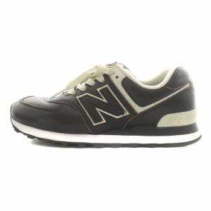 【中古】ニューバランス NEW BALANCE ML574LPK スニーカー シューズ 25.0cm 黒 ブラック /AN17 レディース