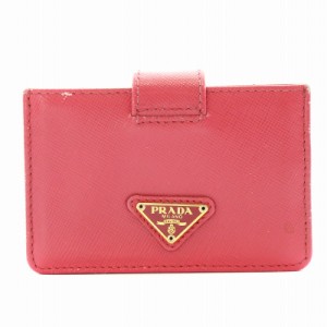 【中古】プラダ PRADA 三角プレート サフィアーノ レザー カードケース 名刺入れ ピンク 1M1211 /AN18