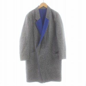 【中古】JOHN LAWRENCE SULLIVAN accessory チェスターコート ロング ウール アンゴラ混 カシミヤ混 絹 M グレー