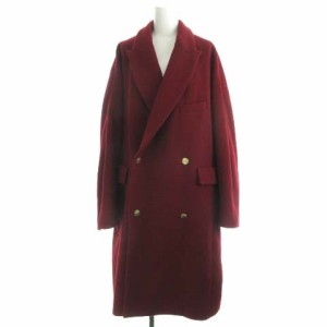 【中古】マウジー moussy 19SS Pコート ピーコート ロング 金ボタン 2 M ワインレッド 010CSS30-0000 レディース