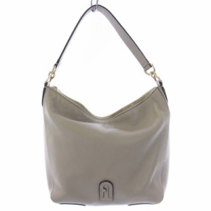 【中古】フルラ FURLA アテナ ATENA ハンドバッグ ロゴ レザー グレー /BM レディース