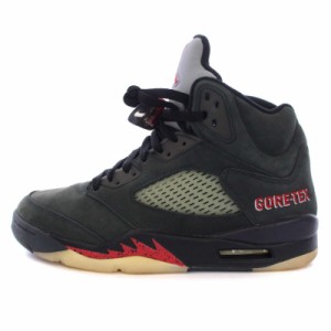 【中古】ナイキ NIKE WMNS Air Jordan 5 Retro GORE-TEX Off-Noir スニーカー ハイカット 26cm 黒 レディース