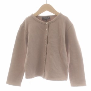 【中古】アニエスベーアンファン 子供服 ジュニア CARDIGAN  カーディガン 裏起毛 サイズ8 120cm-130cm 茶 EI36M001