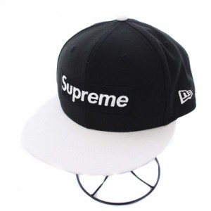 【中古】SUPREME New Era 22SS 2 Tone Box Logo ベースボールキャップ 野球帽 ワッペン 刺繍 60.6cm 黒 白