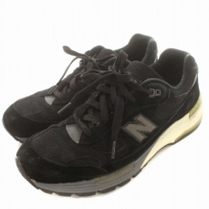 【中古】ニューバランス NEW BALANCE 992 USA製 M992BL スニーカー スエード US9 27cm 黒 ブラック /☆G メンズ