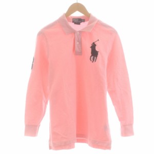 【中古】ポロ バイ ラルフローレン Polo by Ralph Lauren CUSTOM FIT ポロシャツ ロゴ ビッグポニー 長袖 L ピンク 