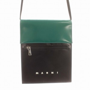 【中古】マルニ MARNI ショルダーバッグ バイカラー PVC 黒 グリーン 緑 /☆G レディース