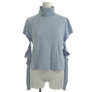 【中古】ランデブー RANDEBOO Charm cut sew カットソー Tシャツ ハイネック アームウォーマー F 水色 01021-05303