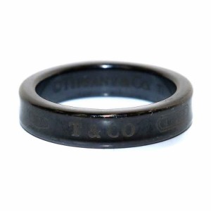 【中古】ティファニー TIFFANY & CO. ナローリング 1837 指輪 ロゴ チタン 黒 ブラック /NW13 ■OH レディース