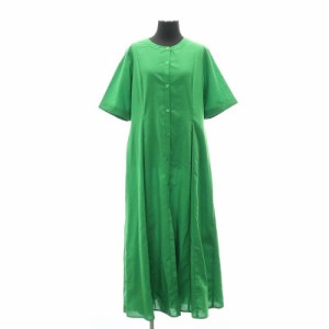 【中古】アーバンリサーチ Items 23SS Voile Like Tuck Dress シャツワンピース マキシ ロング 半袖 F 緑