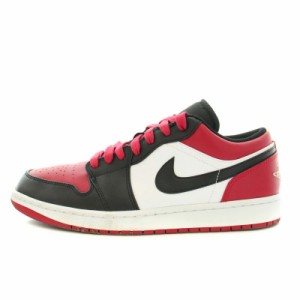 【中古】ナイキ NIKE Air Jordan 1 Low Bred Toe スニーカー レザー US10 28.0cm 赤 レッド 黒 553558-612 メンズ