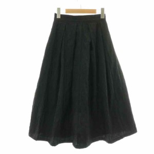 【中古】ユノイア eunoia ブルームタックスカート Bloom tuck skirt フレアスカート ロング ミモレ ギャザー 黒