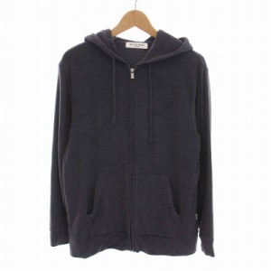 【中古】ジェラートピケオム GELATO PIQUE HOMME 22SS パイルパーカー ジップアップ 長袖 M 紺 ネイビーグレー