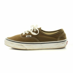 【中古】バンズ VANS AUTHENTIC オーセンティック ローカットスニーカー シューズ キャンバス US7.5 24cm カーキ