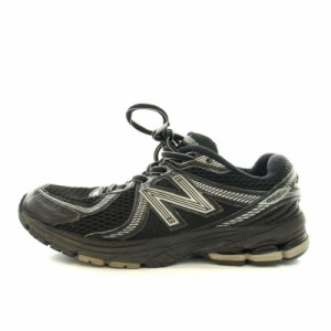 【中古】ニューバランス NEW BALANCE ML860XC スニーカー メッシュ レザー US5 23.0cm 黒 シルバー レディース