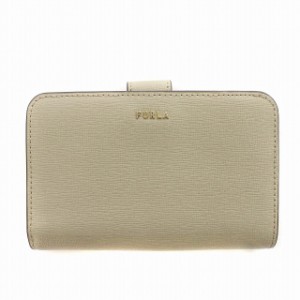 【中古】フルラ FURLA 二つ折り財布 サフィアーノレザー 財布 小銭入れあり グレー /☆G レディース