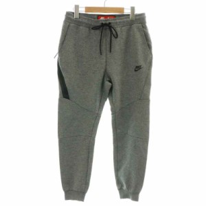 【中古】ナイキ NIKE テックフリースジョガーパンツ TECH FLEECE イージーパンツ ロゴプリント M グレー 805163-091