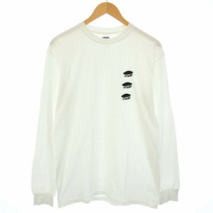 【中古】ミスターハリウッド VANS 別注 L/S T-SHIRT Tシャツ カットソー ロンT 長袖 刺繍 ロゴ M 白 ホワイト メンズ