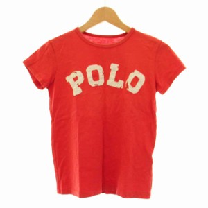 【中古】ポロ ラルフローレン POLO RALPH LAUREN Tシャツ カットソー 半袖 XS 155 オレンジ 白 ホワイト /KQ キッズ