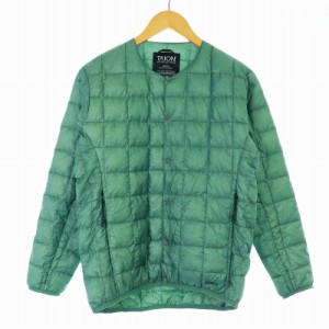 【中古】TAION 900FP+ Mountain High Spec Crew Neck Down Jacket ダウンジャケット インナーダウン ナイロン XS 緑