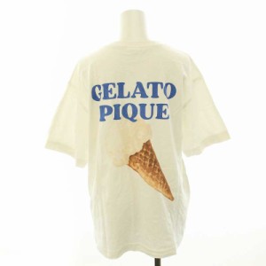 【中古】ジェラートピケ gelato pique  23SS Tシャツ カットソー 半袖 バックプリント アイスクリーム F 白