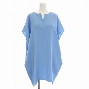 【中古】ヨーコチャン Dolman-sleeve Dress コクーン ワンピース チュニック ひざ丈 ドルマンスリーブ 半袖 F 水色