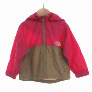 【中古】ザノースフェイス 子供服 コンパクトジャケット マウンテンパーカー ロゴ 90 ピンク NPB21810 キッズ