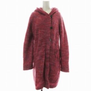 【中古】ソニア ソニアリキエル SONIA SONIA RYKIEL ニットコート ミドル ハーフ フード 裏地花柄 38 M ピンク