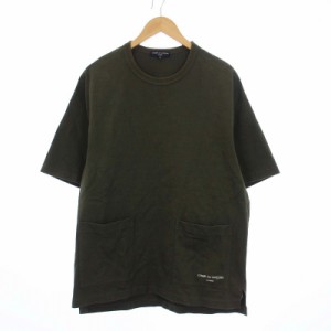 【中古】コムデギャルソンオム COMME des GARCONS HOMME AD2021 綿度詰天竺ポケットTシャツ カットソー 半袖 L カーキ