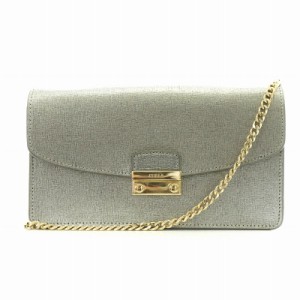 【中古】フルラ FURLA ショルダーバッグ チェーン レザー シルバー色 /AN5 レディース