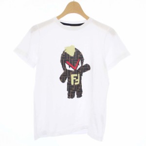 【中古】フェンディ FENDI ズッカ柄モンスター Tシャツ カットソー 半袖 12A 白 ホワイト /KH キッズ