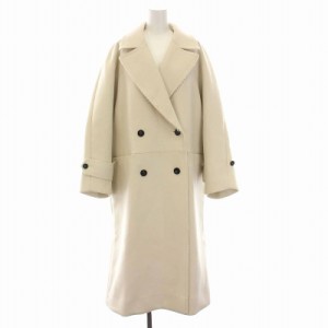 【中古】メゾンスペシャル 21AW Super140 Melton Over Coat メルトンオーバーコート ロング ウール 36 アイボリー