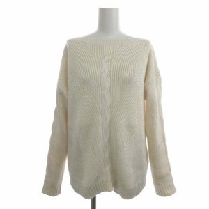 【中古】ローレンラルフローレン LAUREN RALPH LAUREN ケーブルニット セーター リブ ドロップショルダー 長袖 S 白