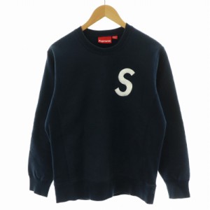 【中古】シュプリーム SUPREME S Logo Crewneck Sweatshirt スウェット トレーナー 長袖 ロゴ刺繍 S 紺 ネイビー