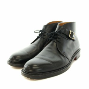 【中古】JOHN LOBB COMBE チャッカブーツ ショートブーツ 0015ラスト レースアップ ベルト 6.5E 25.0cm 黒 メンズ