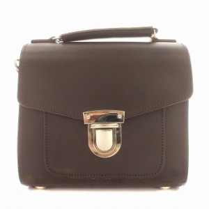 【中古】ザッチェルズ Zatchels ミニサッチェル レザー ハンドバッグ ショルダーバッグ 2WAY 茶 ブラウン