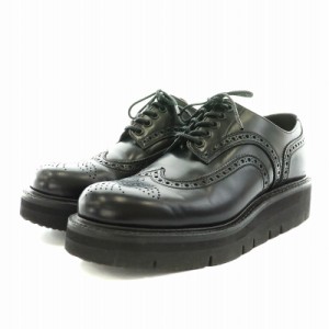 【中古】フットザコーチャー foot the coacher WING TIP HARDER ウイングチップ ハーダー 厚底 7.5 25.5cm 黒