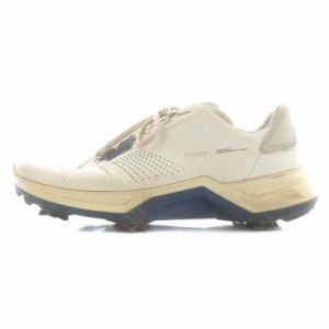 【中古】エコーゴルフ ecco GOLF バイオム BIOM G5 ゴルフシューズ スニーカー レザー US7~7.5 26.0cm 白 グレー 紺