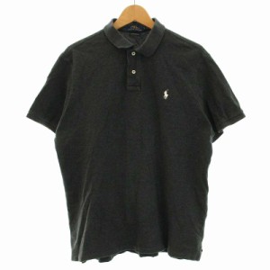 【中古】ポロ ラルフローレン POLO RALPH LAUREN カスタムフィット ポロシャツ 半袖 XL グレー /KQ メンズ