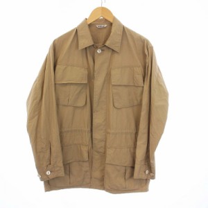 【中古】AURALEE FINX RIPSTOP FATIGUE JACKET ミリタリージャケット 格子柄 チェック 3 S ベージュ A6SJ01FR