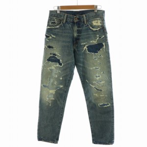 【中古】デニム&サプライ ラルフローレン DENIM & SUPPLY RALPH LAUREN デニムパンツ ジーンズ ダメージ加工 27 S 青