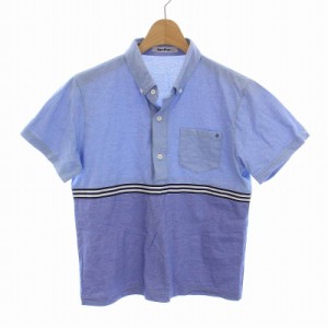【中古】ファミリア Familiar ポロシャツ ボタンダウン 半袖 切替 160cm 青 ブルー 水色 /YM キッズ
