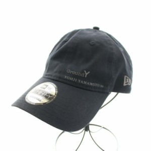 【中古】グラウンドワイ ヨウジヤマモト GroundY NEW ERA GY YYINC LOGO キャップ 野球帽 ロゴプリント 黒 メンズ