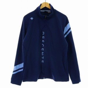 【中古】DESCENTE GOLF リサイクルポリエステルロゴプリントジャージージャケット ブルゾン ジップアップ O XL