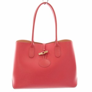 【中古】ロンシャン LONGCHAMP ロゾ ROSEAU トートバッグ ハンドバッグ レザー ピンク /YT レディース