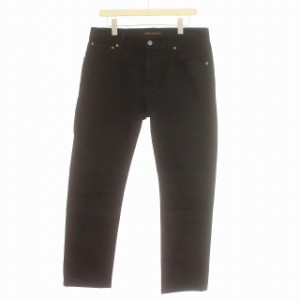 【中古】ヌーディージーンズ nudie jeans THIN FINN DRY COLD BLACK パンツ 34 黒 ブラック /☆G メンズ